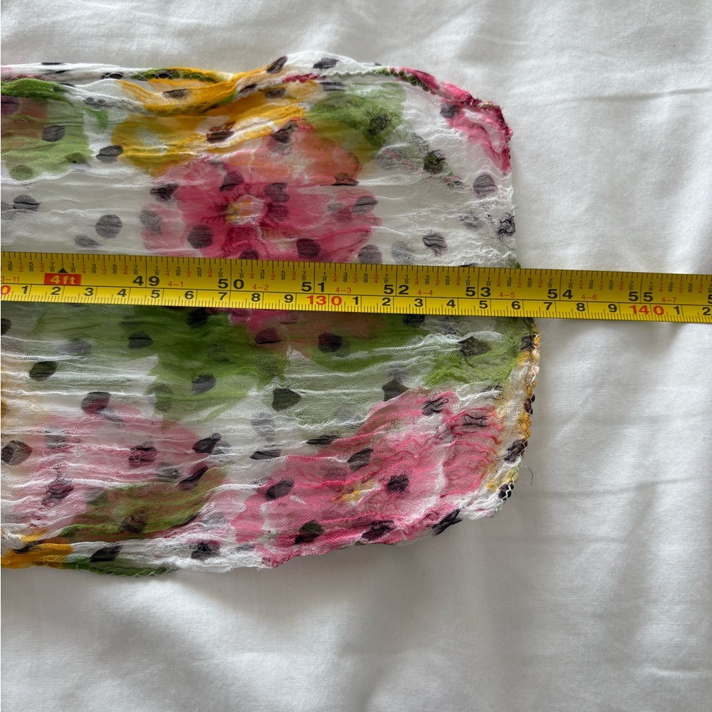 Vintage Floral Sheer Scarf Lot - Set of 3 Romantic Gauze Scarves - Picture 9 of 12